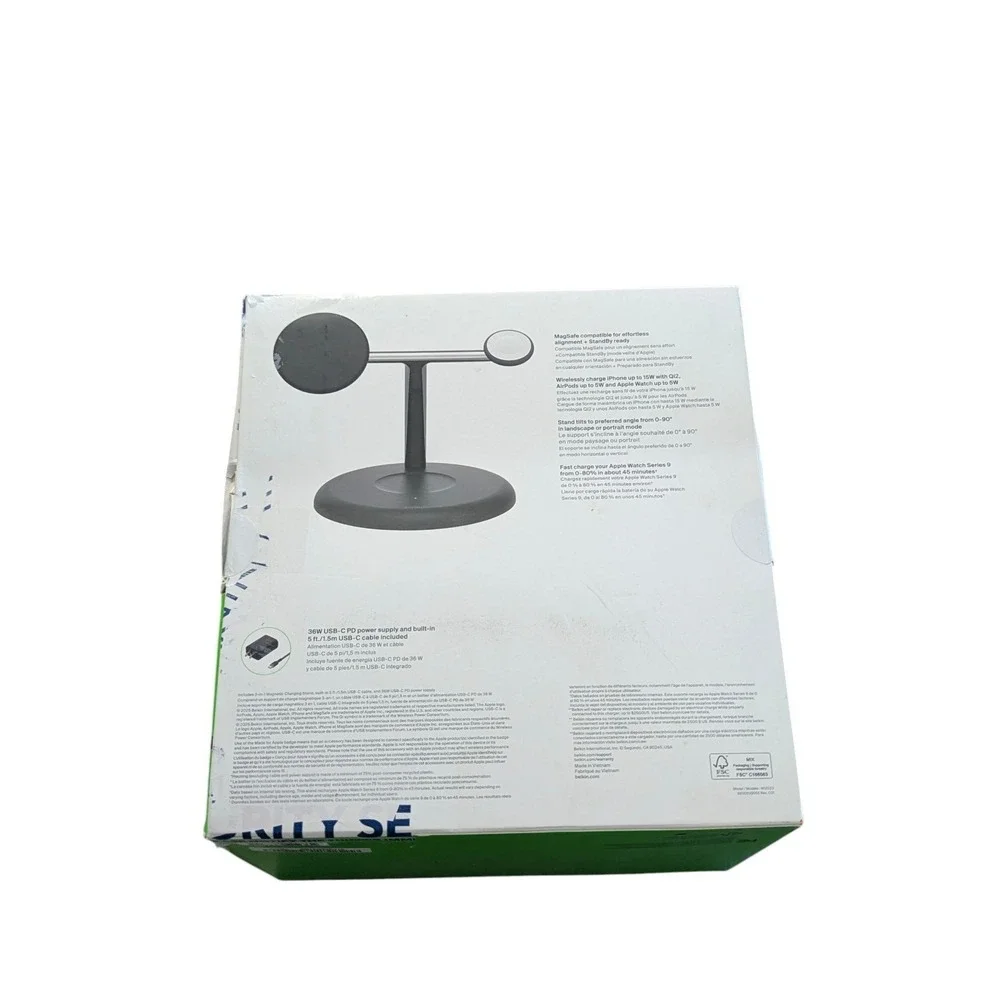 BbUs Belkin BoostCharge Pro 3-in-1 Qi2‎ Magsafe Charge Stand WIZ023 Black Read⬇️